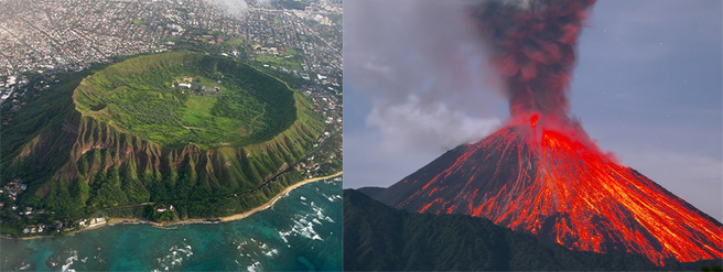 Các dạng núi lửa chính trên trái đất