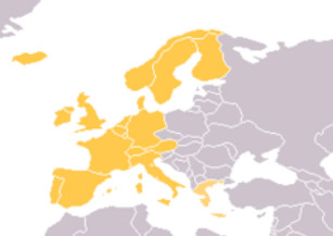 Bản đồ các nước Tây Âu trong chiến tranh lạnh