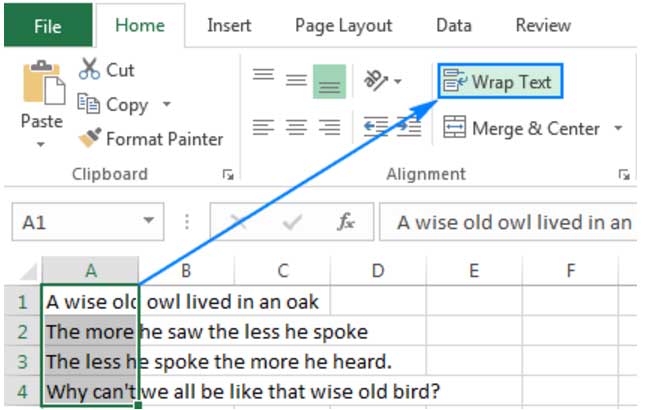 Trong MS Excel, chức năng Wrap Text dùng để