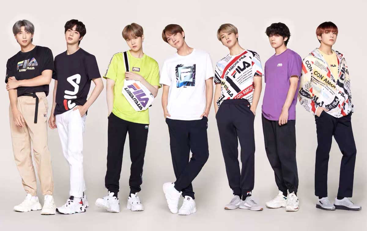 Cheap moment giày và đồ Fila cùng BTS