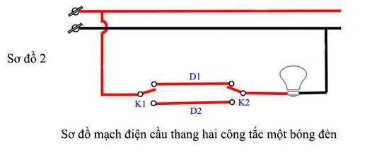 Sơ đồ 2 mạch điện cầu thang